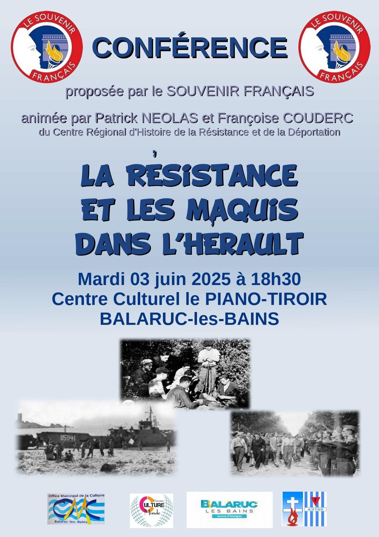 CONFÉRENCE : LA RÉSISTANCE ET LES MAQUIS DANS L'HÉRAULT